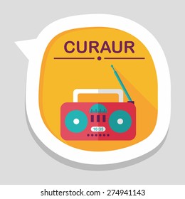 Radio flat icon with long shadow,eps10