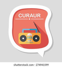 Radio flat icon with long shadow,eps10