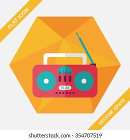 Radio flat icon with long shadow,eps10