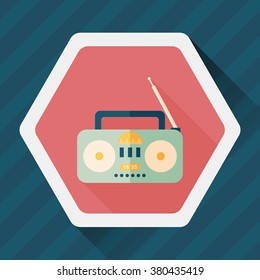 Radio flat icon with long shadow,eps10