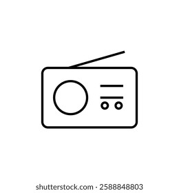 Radio flat icon with white background