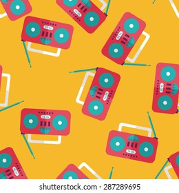 Radio flat icon,eps10 seamless pattern background