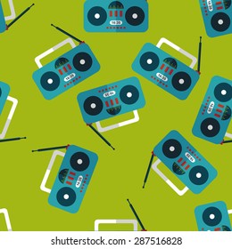 Radio flat icon,eps10 seamless pattern background