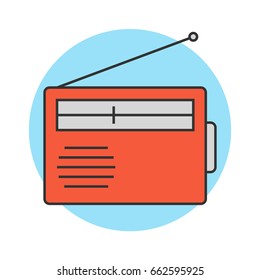 Radio flat line icon