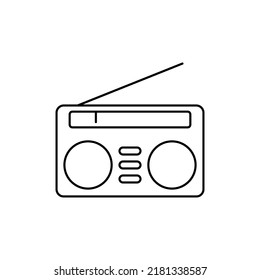 Logo-Illustration für das Radio-Flachbild-Symbol. Symbol-Set für Technologie, Elektronik und Ausrüstung. geeignet für Web, Design, Logo, App