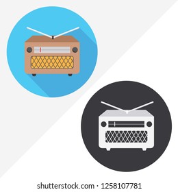 Radio Flat Vector Icon Illustration Black Stock Vector (Royalty Free ...