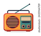
Radio flat vector illustration on white background