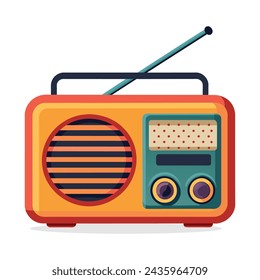 
Radio flat vector illustration on white background