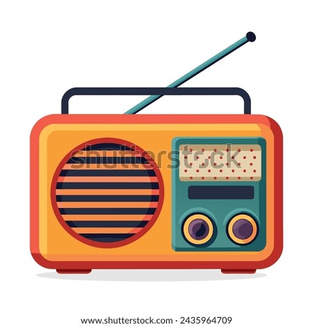 
Radio flat vector illustration on white background