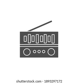 Radio-Tuner-Schwarz-Solid-Stil Symbol Vektorgrafik