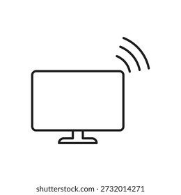 Símbolo de transmissão de dados e radiofrequência no ecrã