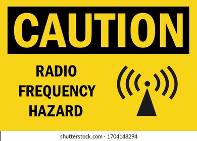 Radio frequency hazard caution sign. Perfect for backgrounds, backdrop, sticker, label, sign, symbol and wallpaper.