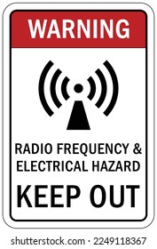 Radio frequency hazard sign and labels
