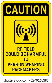 Radio frequency hazard sign and labels