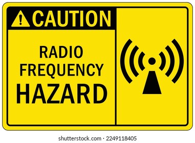Radio frequency hazard sign and labels