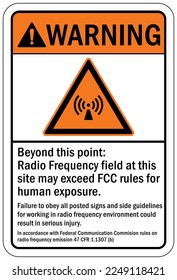 Radio frequency hazard sign and labels