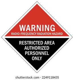 Radio frequency hazard sign and labels