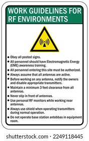 Radio frequency hazard sign and labels