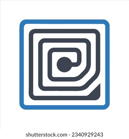 Radio Frequency Identification RFID Chip Icon
