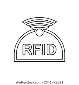 Icono de identificación de frecuencia de radio o RFID , diseño de símbolo de ilustración vectorial