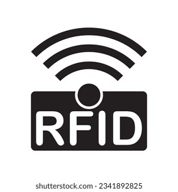 Icono de identificación de frecuencia de radio o RFID , diseño de símbolo de ilustración vectorial