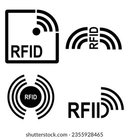 Funkfrequenzkennzeichnung oder RFID-Symbol , Vektorgrafik-Symboldesign