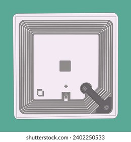 Símbolo de identificación de radiofrecuencia. etiqueta RFID. Elemento vector tecnológico y empresarial. Diseño de ilustración de vector
