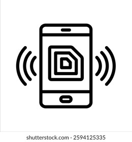 Radio Frequency Line Vector Illustration On White Background.