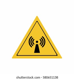 Radio frequency radiation sign vector design isolated on white background