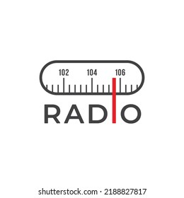 
Radio With Frequency For Radio Station Logo. 