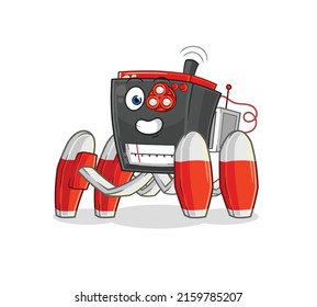 radio future robot vector. cartoon character