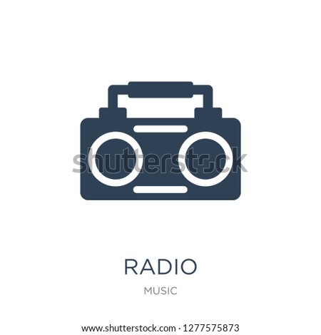 radio ghettoblaster icon vector on white background, radio ghettoblaster trendy filled icons from Music collection, radio ghettoblaster vector illustration