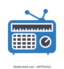 radio glyph colour vector icon