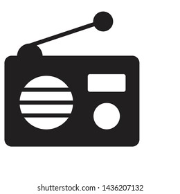 radio glyph flat vector icon