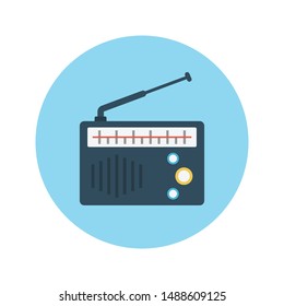 radio glyph flat vector icon