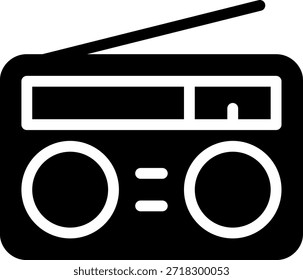 Vector de ilustración de icono de glifo de radio