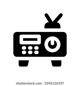 radio glyph icon. Strong and solid vector icon for websites, mobile interfaces, presentations, and visual branding. High quality and easy to edit.