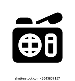 ícone de glifo de rádio. Ícone vetorial forte e sólido para sites, interfaces móveis, apresentações e marca visual. Alta qualidade e fácil de editar.