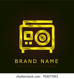 Radio golden metallic logo