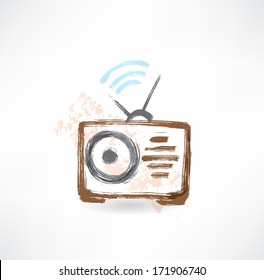 radio grunge icon.