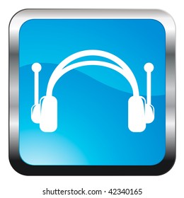 radio headphone web vector glossy icon