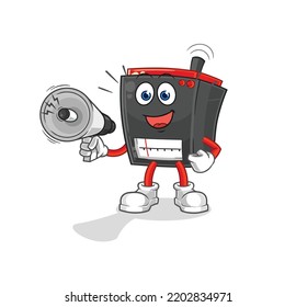radio que contiene el vector de altavoces manuales. personaje de caricatura