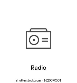 Radio house line icon - Vector