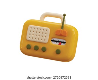Icono de radio Concepto de render 3d de radio de audio Ilustración vectorial de iconos de gadgets electrónicos