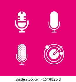 radio icon. 4 radio set with microphone and radar vector icons for web and mobile app