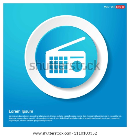 Radio icon Abstract Blue Web Sticker Button - Free Vector Icon - Free vector icon