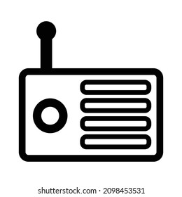 Radio icon with antenna. Vector.