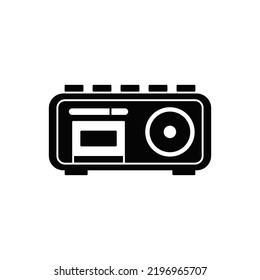 radio icon in black flat glyph, filled style isolated on white background