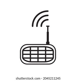 Radio icon, black isolated on white background, vector illustration.