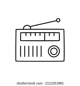 Radio Icon in black line style icon, style isolated on white background